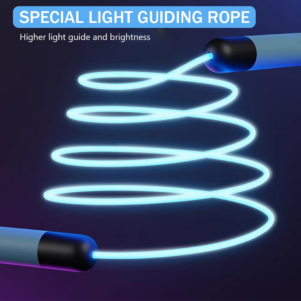 Proberos LED Jump Rope for Fitness and Cardio with Ergonomic ABS Handles | Colorful PVC 45mm Rope