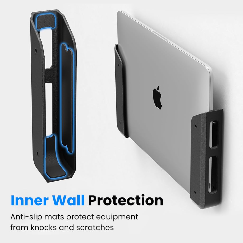 ZORBES Wall Mount Laptop Brackets for Under Desk Use with Non Abrasive Acrylic Strips