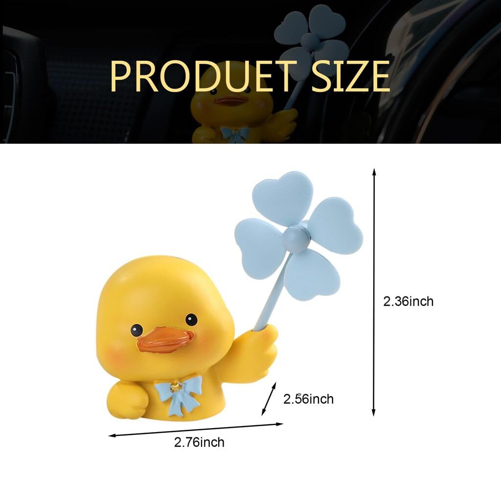 ZIBUYU Cartoon Car Dashboard Decoration for Air Vent with Resin Duck Diffuser | Unscented Customizable Gift