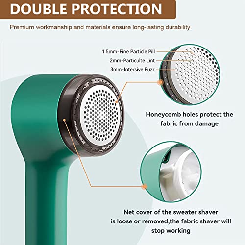 HASTHIP® 2 in 1 Lint Remover for Clothes Rechargeable Lint Remover with Hidden Lint Roller Handle, with 1 Replace Blade and 2 Lint Roller Handle