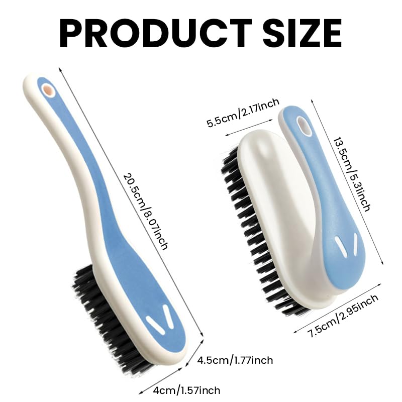 Supvox Shoe Brushes Set for Shoes and Fabrics with Dual Handle Design and Soft Nylon Bristles