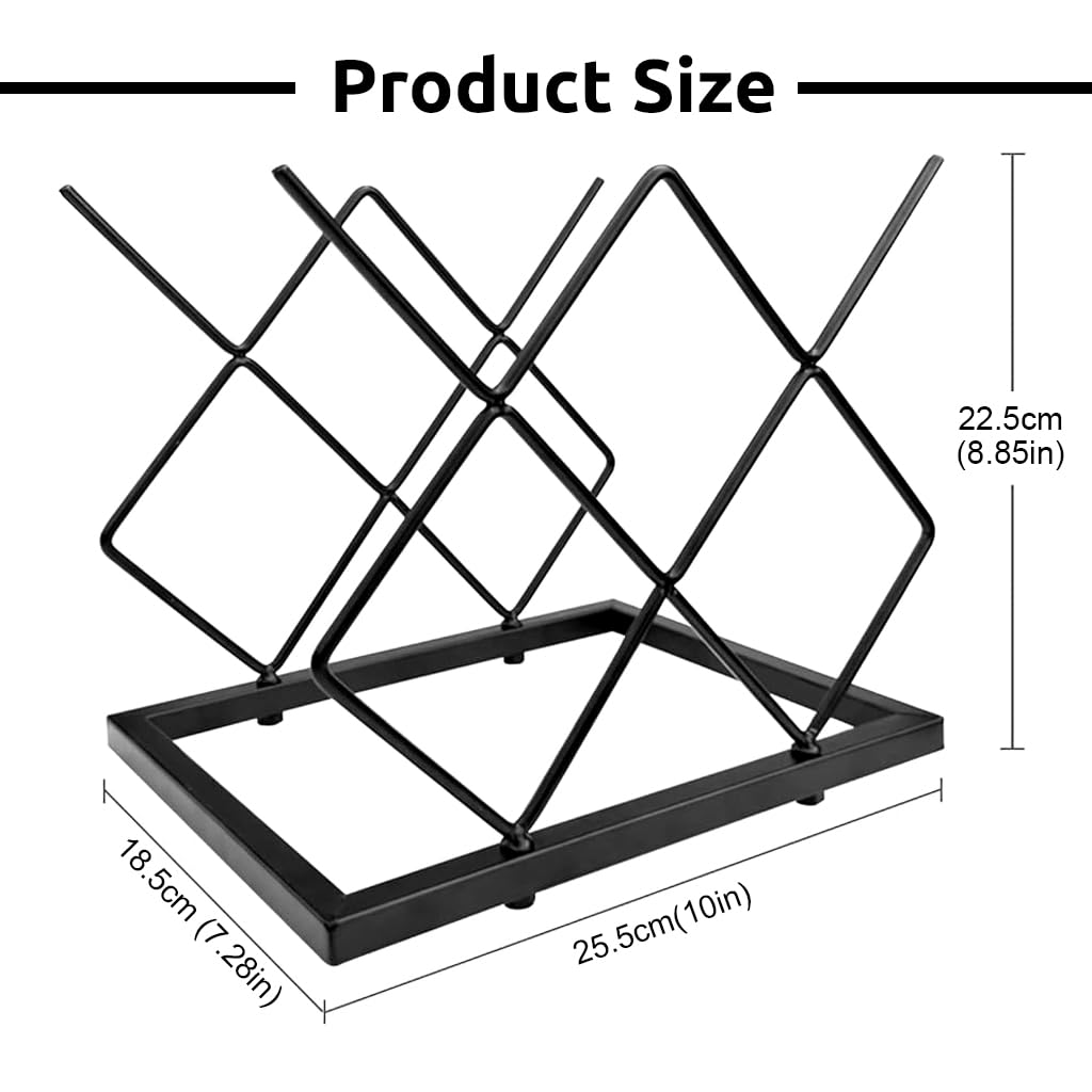 HASTHIP Small Wine Rack for Countertop 5 Bottle Storage with 6.5mm Iron Frame | Modern Black Display