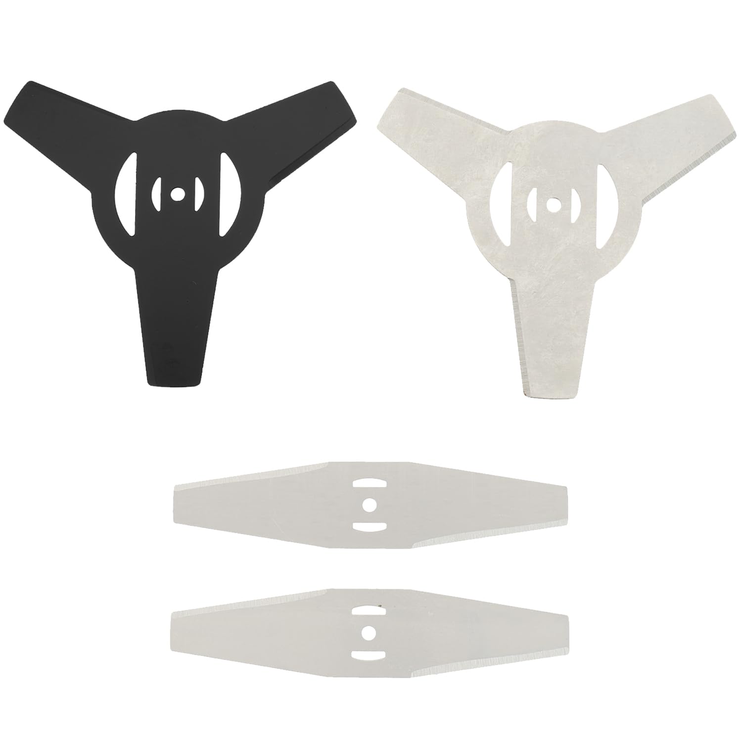 HASTHIP® Weeder Blades Replacement, 4Pcs Manganese Steel Weeder Blades Three-Point Blade & Flat Weeder Blade for Grass Trimmers, Lawn Mowers, and Garden Weed Removal Tools