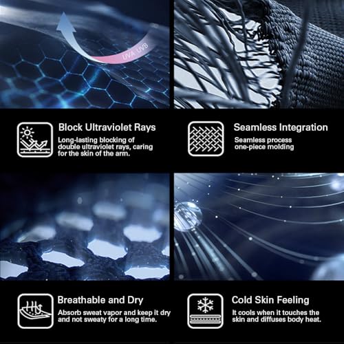 ZIBUYU® 6 Pairs UPF 50+ Ice Silk Arm Sleeves for Men Boys Cooling, Breathable, Quick Dry UV Protection Outdoor Sports, Cycling, Driving, Running, Hiking, Fitness Summer Sun Protection