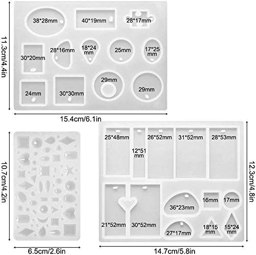 HASTHIP Resin Mould for DIY Jewellery Keychains and Pendants featuring 3 Silicone Pieces | Easy Release and Cleaning for Epoxy Craft Projects