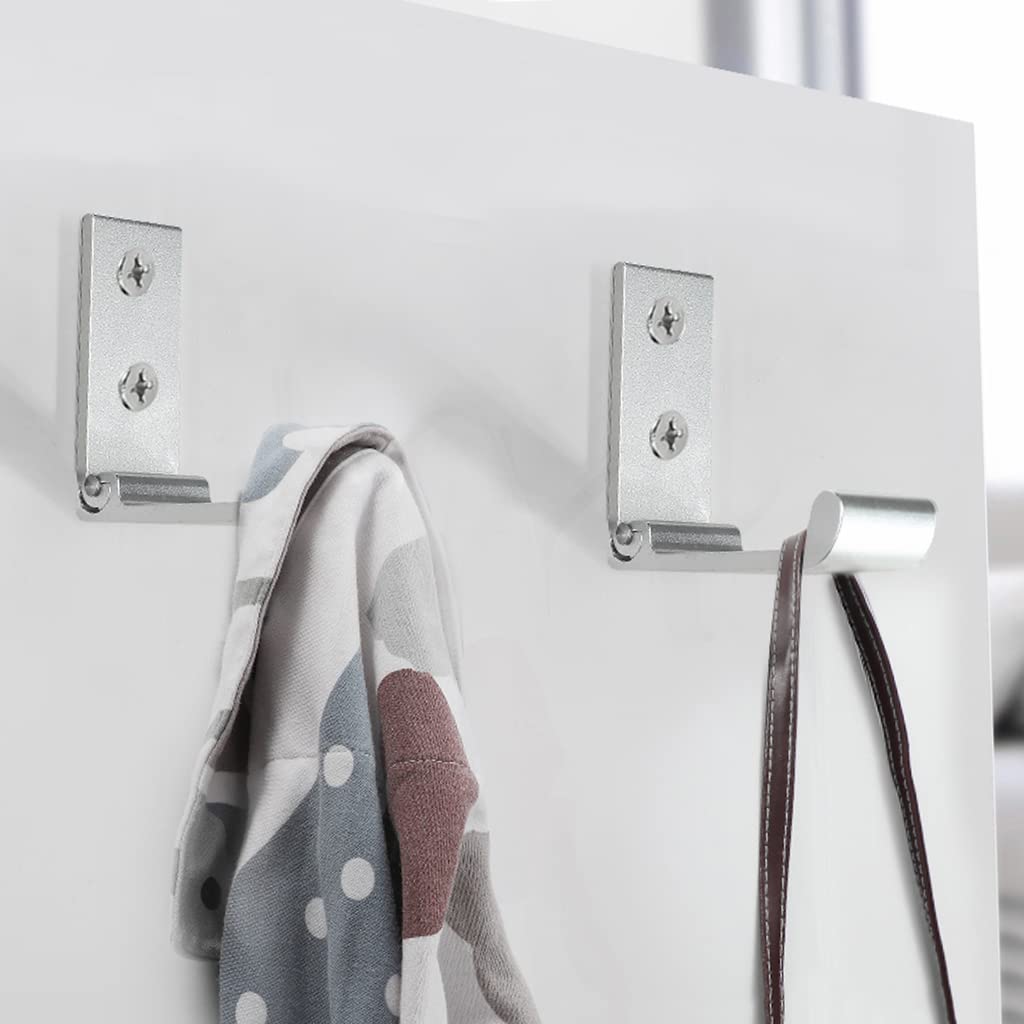HASTHIP Wall Hooks for Clothes and Towels with 33lbs Load Capacity featuring 90° Folding Design | Matte Silver Aluminum Alloy