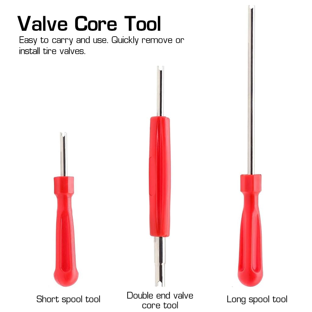 STHIRA Valve Stem Tool Kit with 40 pcs set and 4 way core remover | for car tire repair