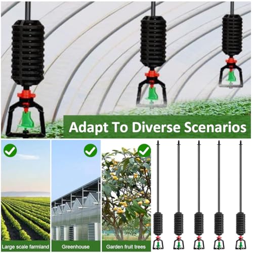 HASTHIP 10Pcs Hanging Sprinklers  23.6 inches Suspended Sprinkler Hanging Rain Fall Sprinkler Rotary Sprinkler Irrigation System Over Head Line Sprinklers for Greenhouses, Garden