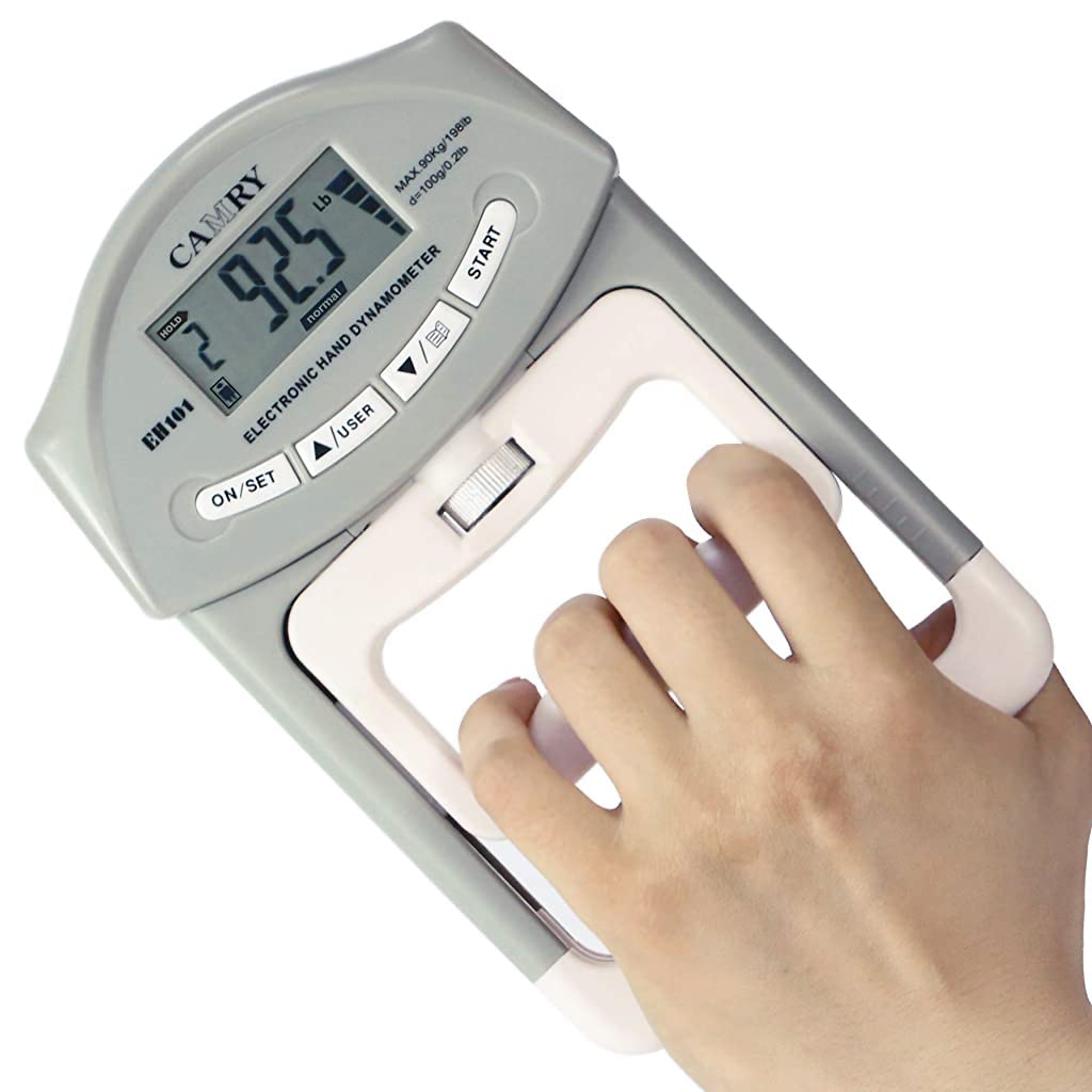 Proberos® Digital Hand Dynamometer for Grip Strength Measurement, Auto Capturing Grip Strength Measurement Meter for Grip Strength Restoring, Medical Use, Training (90 Kg, Batteries Included)