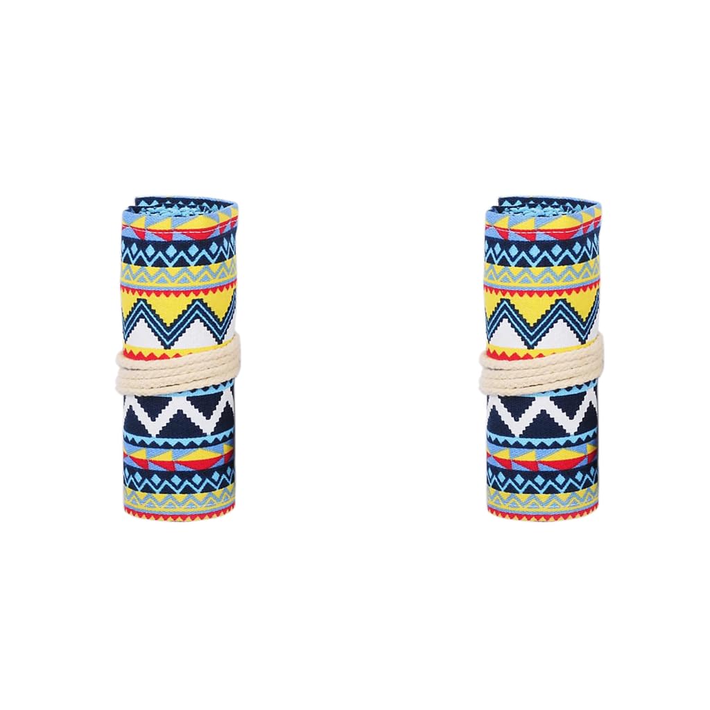 PATPAT Canvas Pencil Wrap Case with 24 Slots for Artists and Kids | Roll Up Storage Pouch