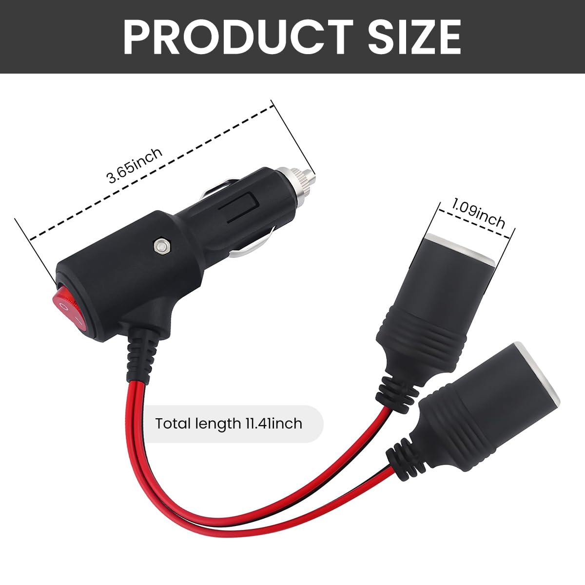 STHIRA Car Cigarette Lighter Socket Splitter for 12V 24V Vehicles with Dual Outlet | 2PCS