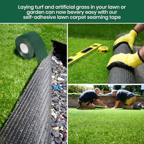 HASTHIP® Grass Patch Sticker for Lawn Repair Double Sided Adhesive Sticker Connection Tape Lawn Repair Sticker for Synthetic Grass Patch for for Artificial Turf Mat, Floor Mat, 50mmx5m