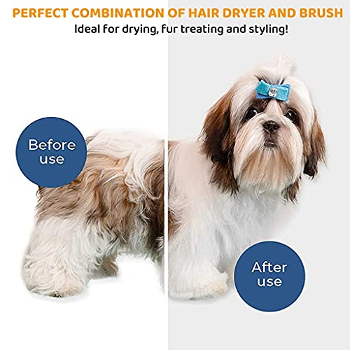 Qpets® Pet Hair Dryer, 2 in 1 Pet Grooming Dryer with Slicker Brush, 2 Adjustable Pet Grooming Blowing Dryer for Small & Large Cat Dog Shower & Bath Accessories