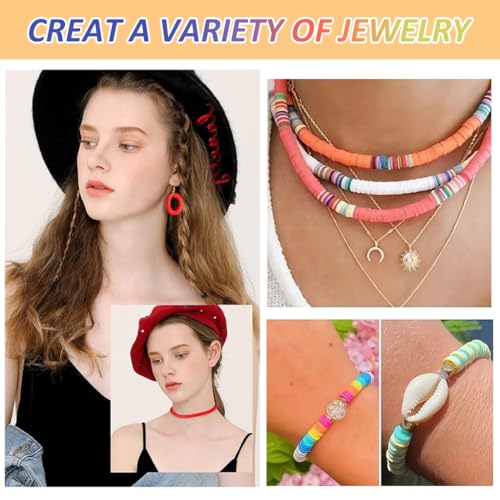 SANNIDHI® 3200+ Clay Beads for Bracelet Making Kit Flat Polymer Kids Activity Alphabet Heart Smile Face Set Girls Women DIY Craft Birthday Christmas Gift 3 PCS