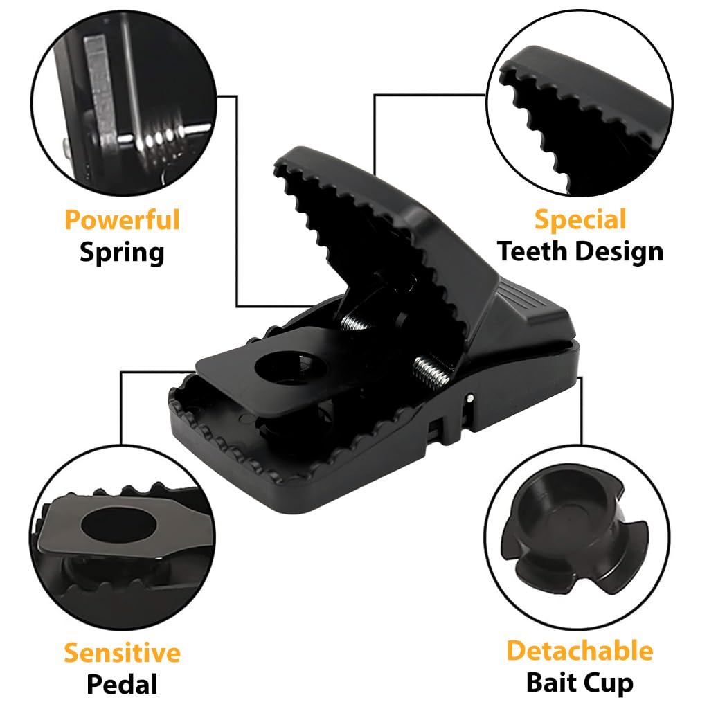 HASTHIP Rat Traps for Mice and Rats 12PCS Reusable Set for Indoor and Outdoor Use