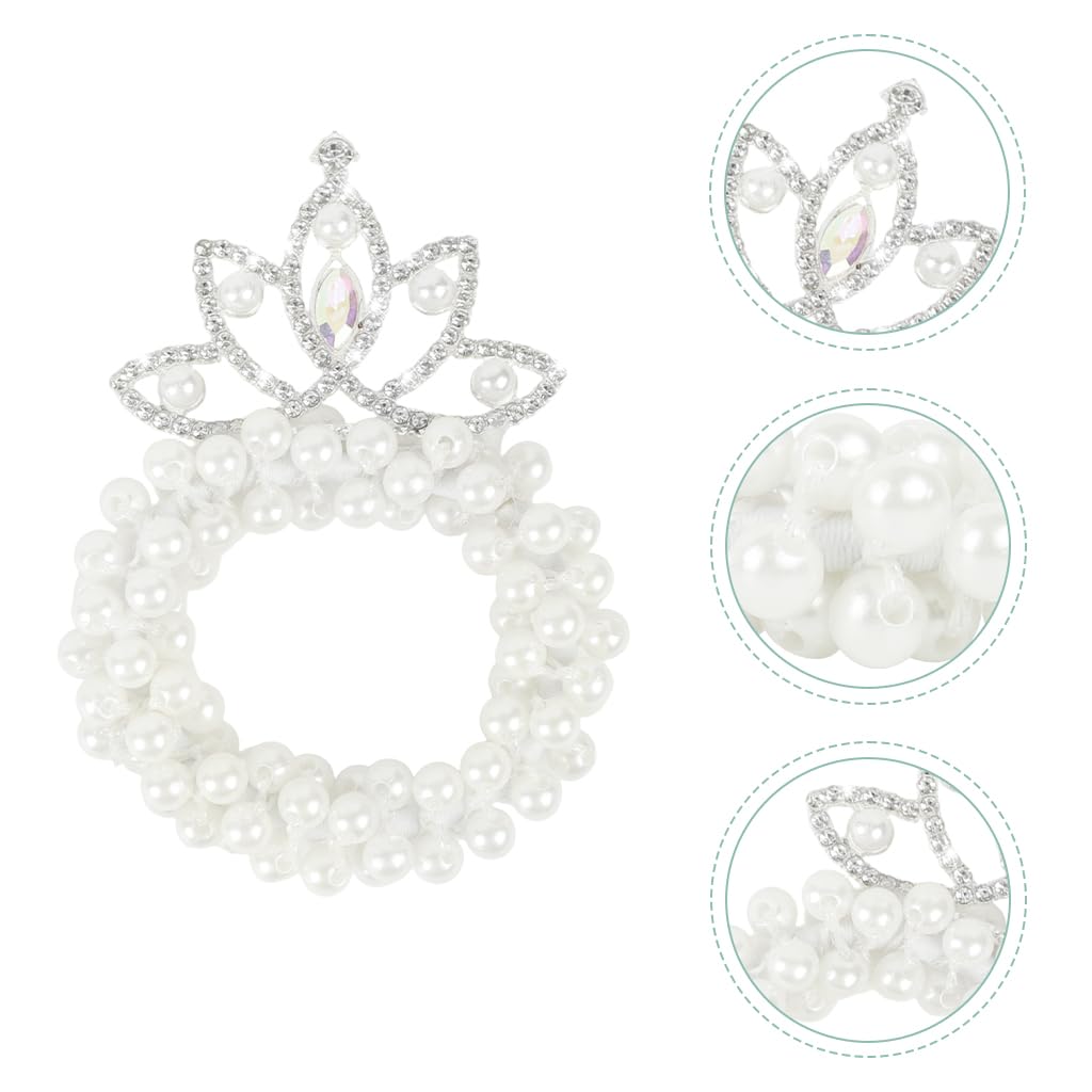 ZIBUYU Princess Crown Pearl Kids Hair Accessories for Girls with Rhinestone Design | 2 Pcs Set for Weddings and Daily Wear