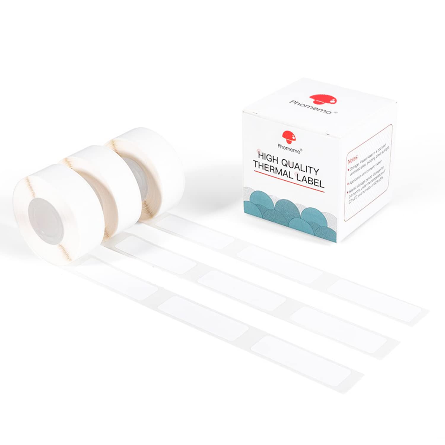 HASTHIP D30 Label Maker Tape Print Paper Black on White Sticker Thermal Paper Self-Adhesive Label Tape, 12 x 40mm (3/8  x 1 1/2 ) 160 Tapes/Roll, Include 3-Roll