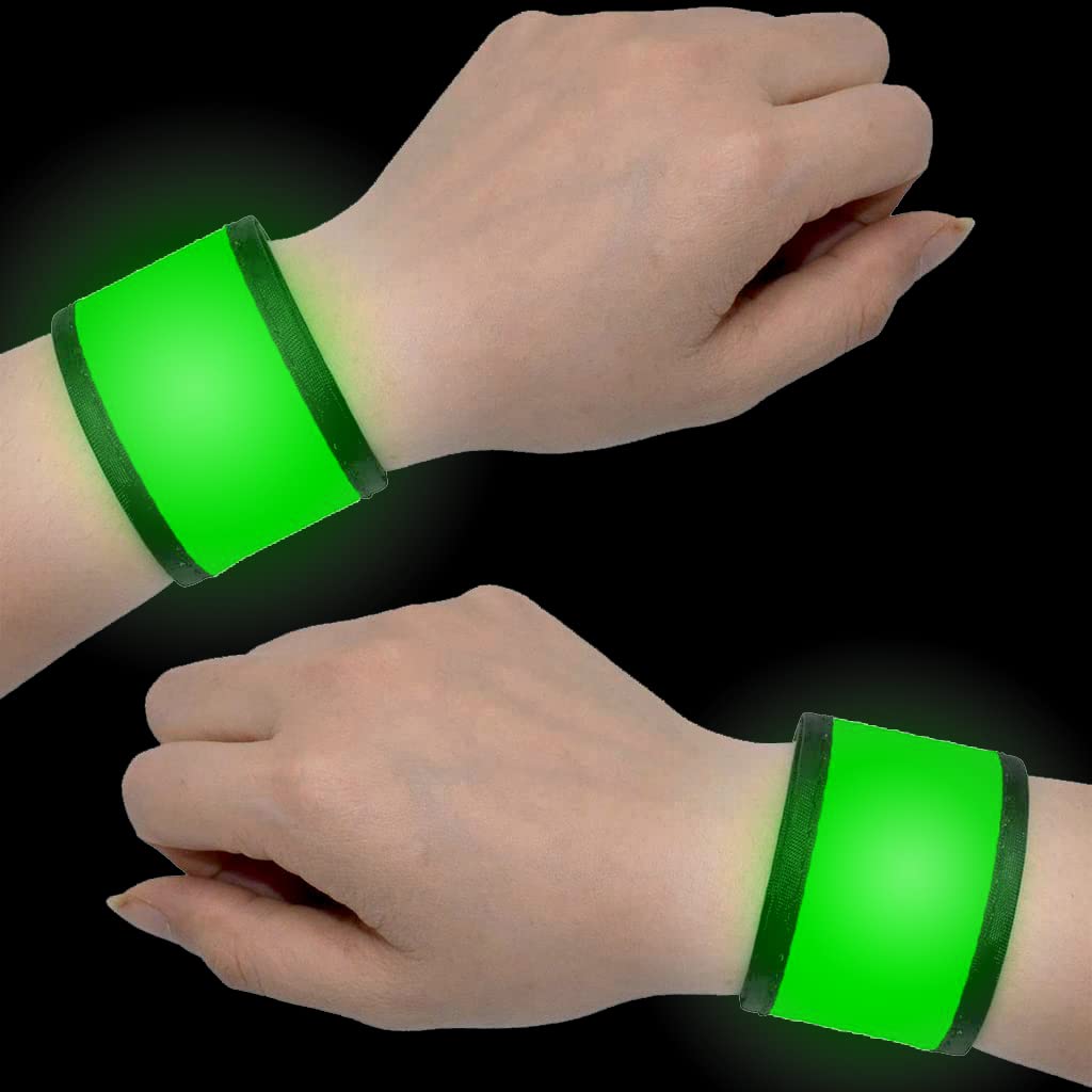 PATPAT Glow in the Dark Bracelet for Party and Night Running with LED Light 2PCS 35cm Green