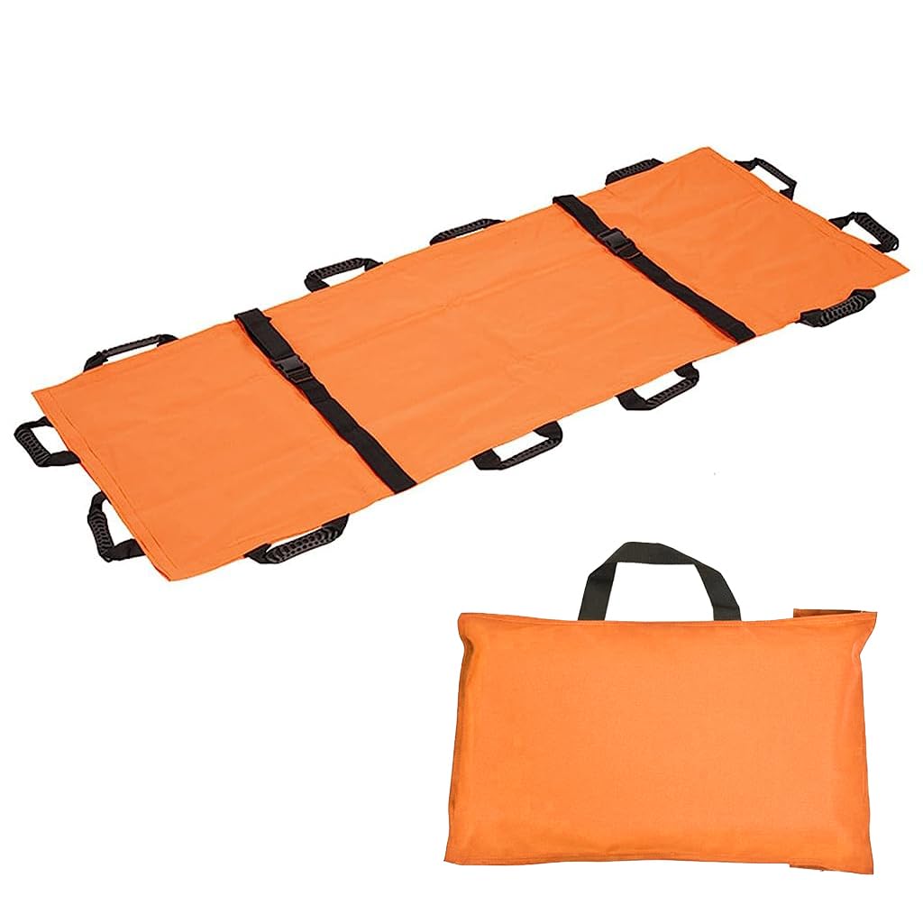 HASTHIP Folding Emergency Transport Stretcher for Rescue with 12 Handles and 350 lb Capacity