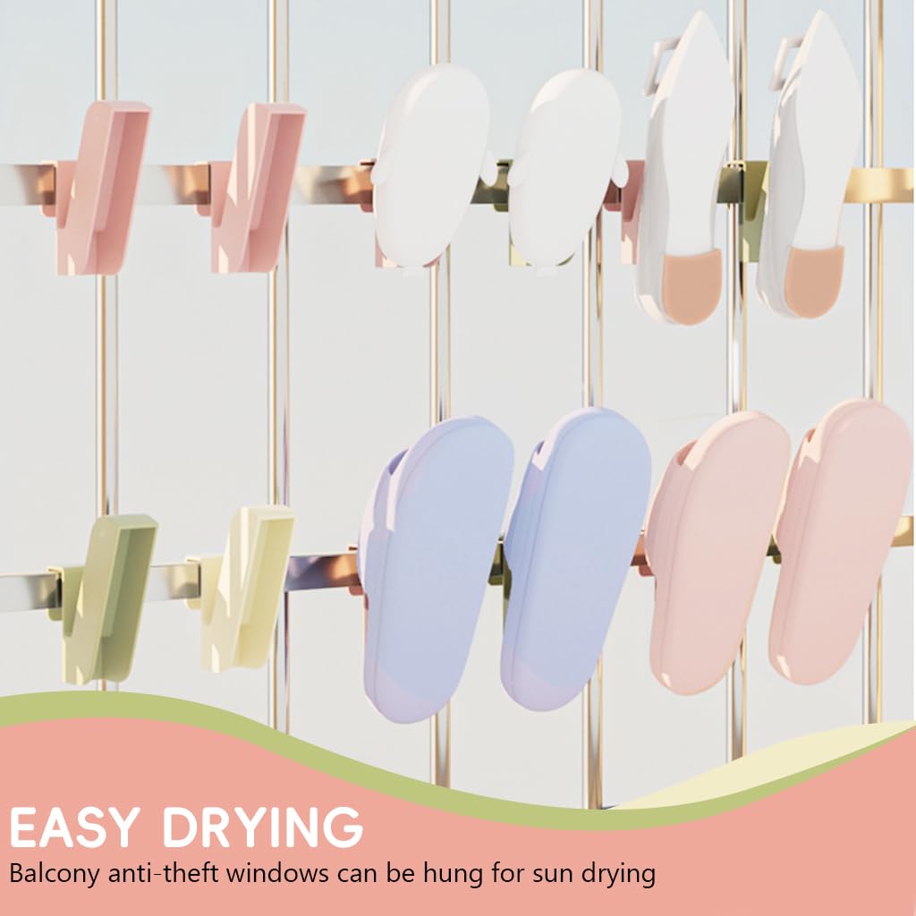 HASTHIP Shoes Drying Rack for Slippers and Heels with Non Slip Hanging Hooks | Space Saving Organizer