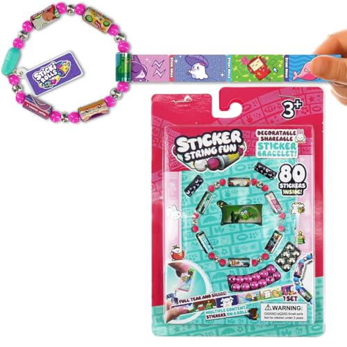 PATPAT® DIY Sticker Rolls Bracelet for Kids Girls DIY Cartoon Stickers Bracelet Making Kit with Spacer Beads DIY Carry-on Bracelets Stickers Decorative Free DIY Bracelet Making Kit Children's Day Gift