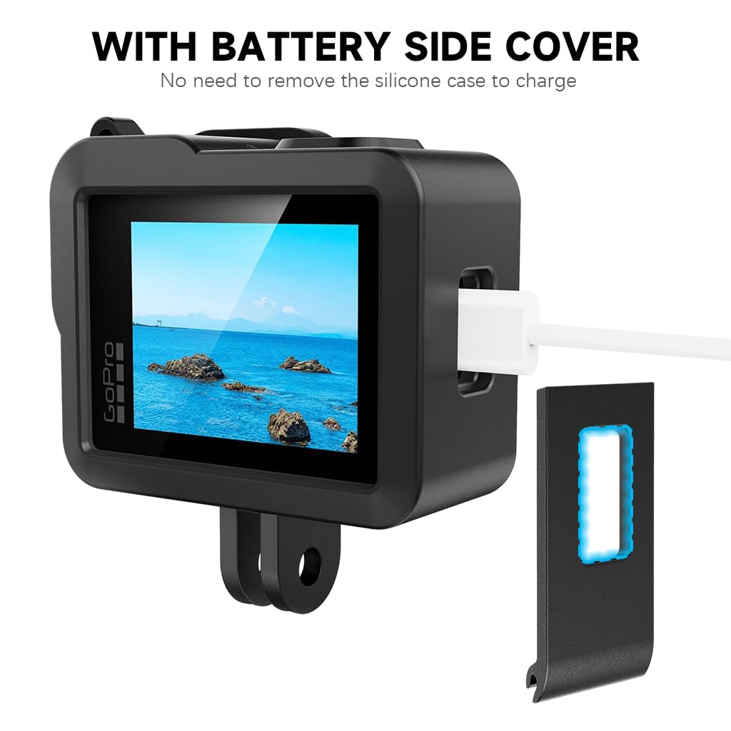 ZORBES GoPro Hero 4K Accessories Kit with Silicone Case and 2PCS HD Tempered Glass | Full Protection