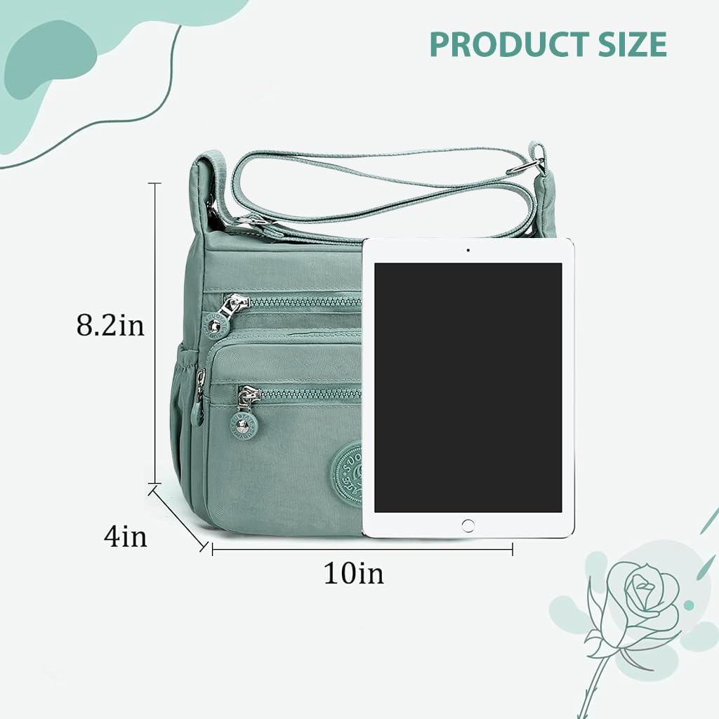 PALAY® Women Crossbody Bag Waterproof Nylon Multi-layer Crossbody Bag Casual Satchel Bag Shoulder Bag Messenger Bag Travel Crossbody Bag Day Pack