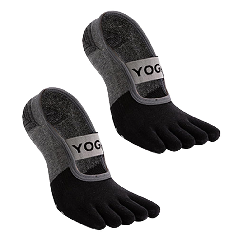 PROBEROS Yoga Socks for Women featuring 5-Toe Design with Anti-Slip Sole | Breathable Cotton
