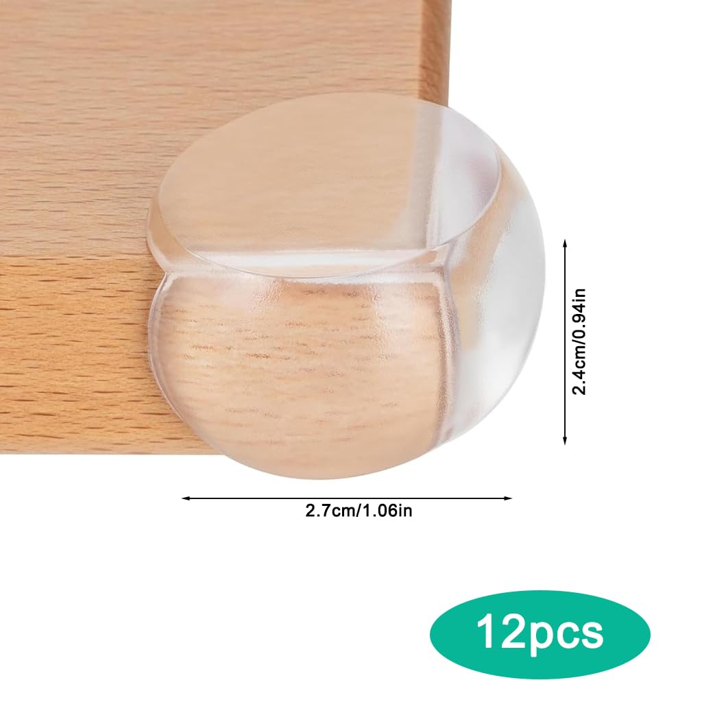 ZIBUYU Spherical Baby Corner Protectors for Tables and Furniture | Clear 12 Pack Easy Install Guards