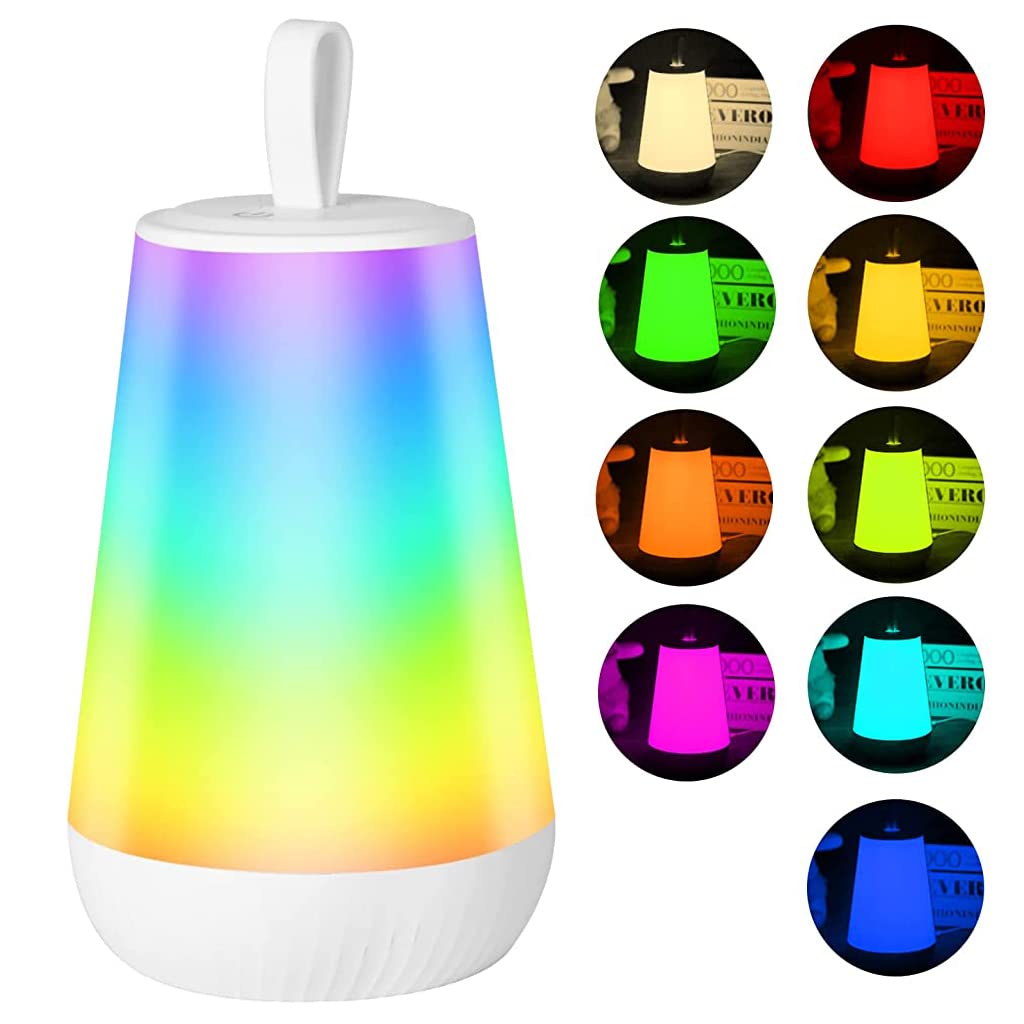 ELEPHANTBOAT RGBIC LED Night Lamp for Bedroom with 1200mAh Rechargeable Battery | Touch Control Color Modes for Kids