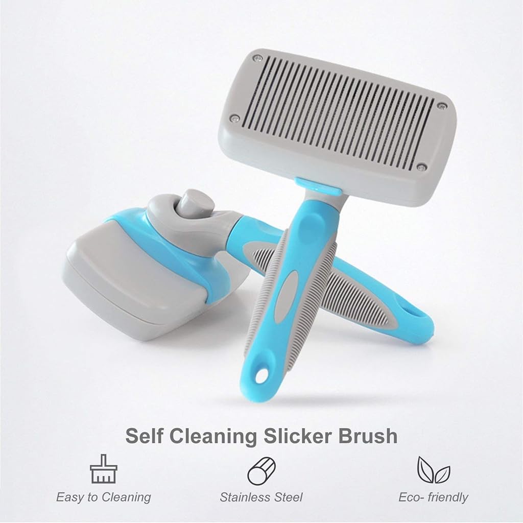 ZIBUYU Dog Slicker Brush for Detangling and Deshedding with Stainless Steel Pins | Gentle Grooming for Dogs and Cats