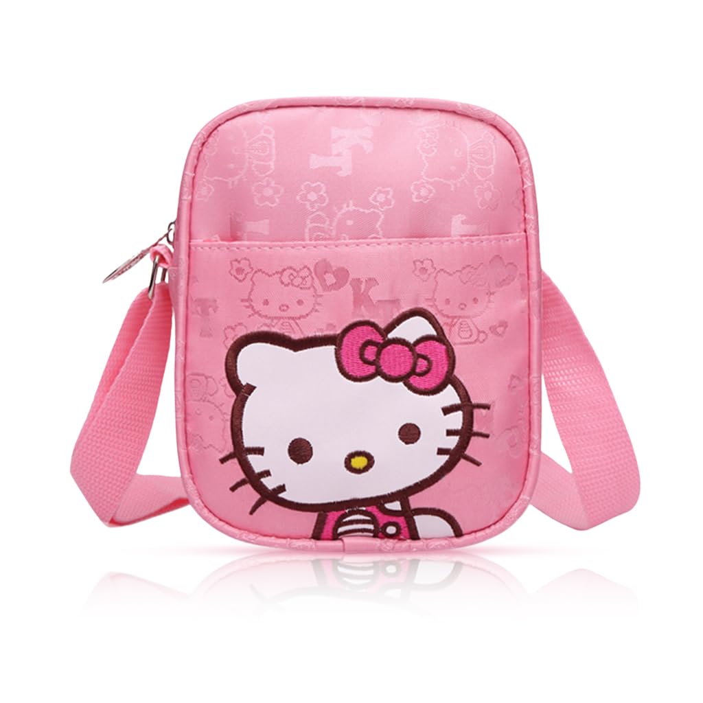 PATPAT® Hello Kitty Mini Crossbody Bag for Girls Phone Sling Bag Phone Pouch Kawaii Pink Kitty Print Crossbody Bag Birthday Gift for Girls Christmas Gift for Girls, 15x15cm