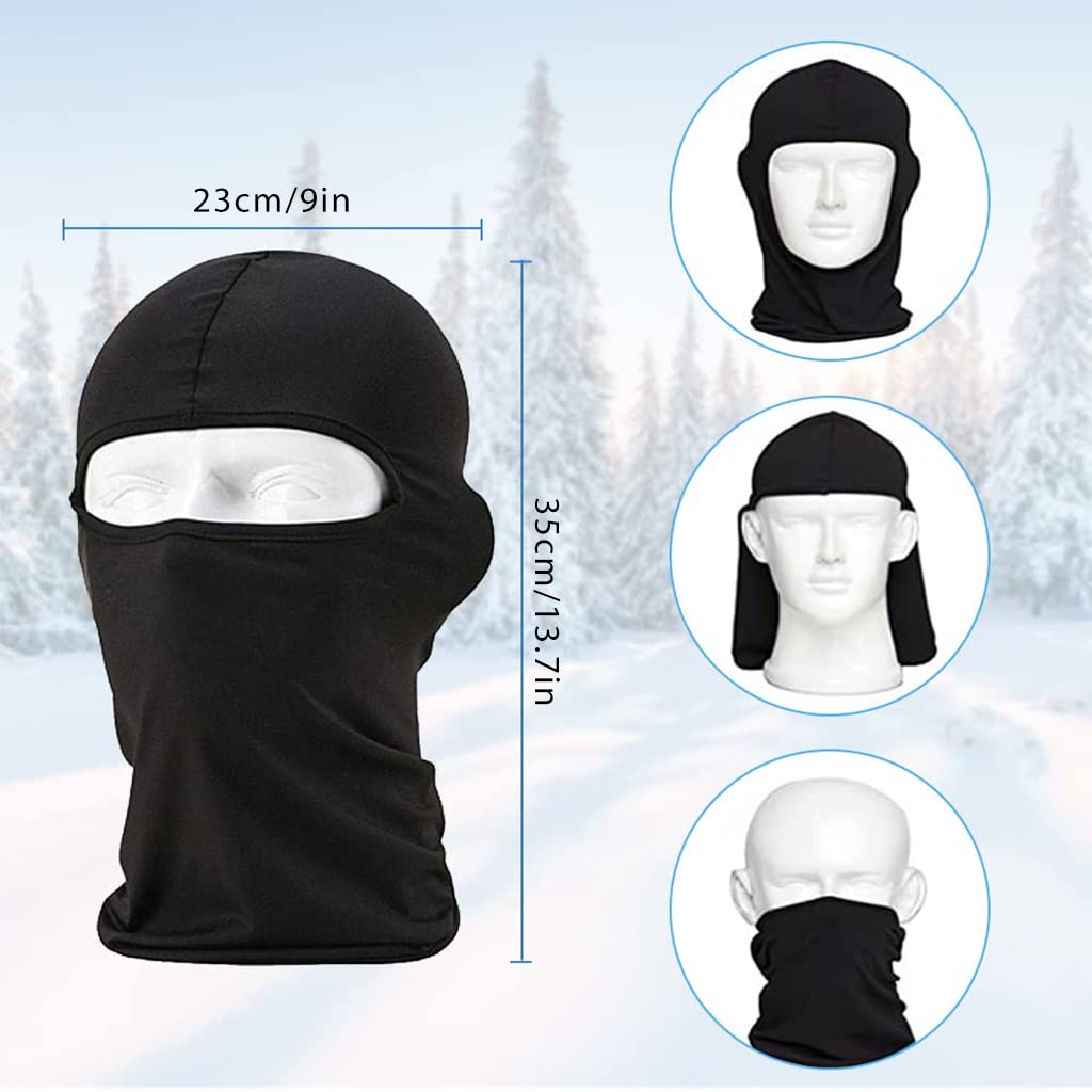 Proberos® 3Pcs Balaclava for Men Women, Breathable Bandana for Dust Protection & Sun Anti Bacterial Multipurpose Headband for Cycling Skiing Outdoor Activities Black