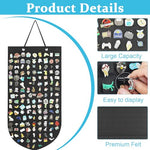 HASTHIP® Hanging Brooch Pin Organizer, Display Pins Storage Case, Brooch Collection Storage Holder, Felt Wall Banner for Display Pins, Buttons, Lapel Pins and Badges, Holds Up to 141 Pins - Black