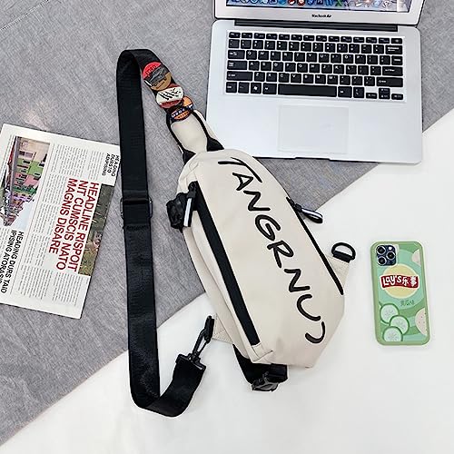GUSTAVE® Crossbody Bag for Men Women with 9PCS Badges Waterproof Sling Large Shoulder Adjustable Strap Commuting Travel Outdoor Activities Cycling