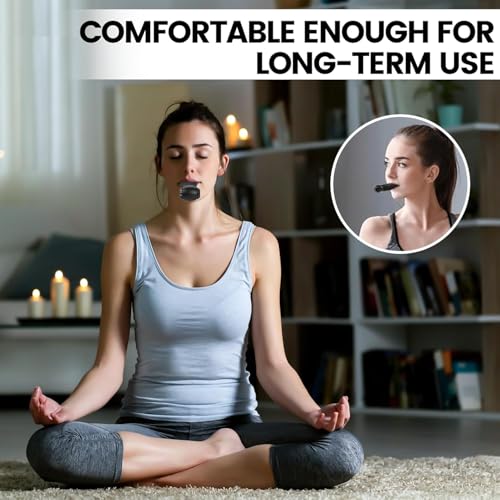 Proberos Respiratory Trainer Inhale /Exhale Respiratory Trainer for Running Fitness Trainer Adjustable Resistance Breathing Trainer Improve Respiratory Muscle Endurance, Black