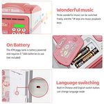 PATPAT® Electronic ATM Piggy Bank for Kids, Money Bank with Password and Fingerprint Lock, Automatic Paper Money Saving Box with Music, Gift Toy for Kids Boys Girls Children's Day Gift, Pink