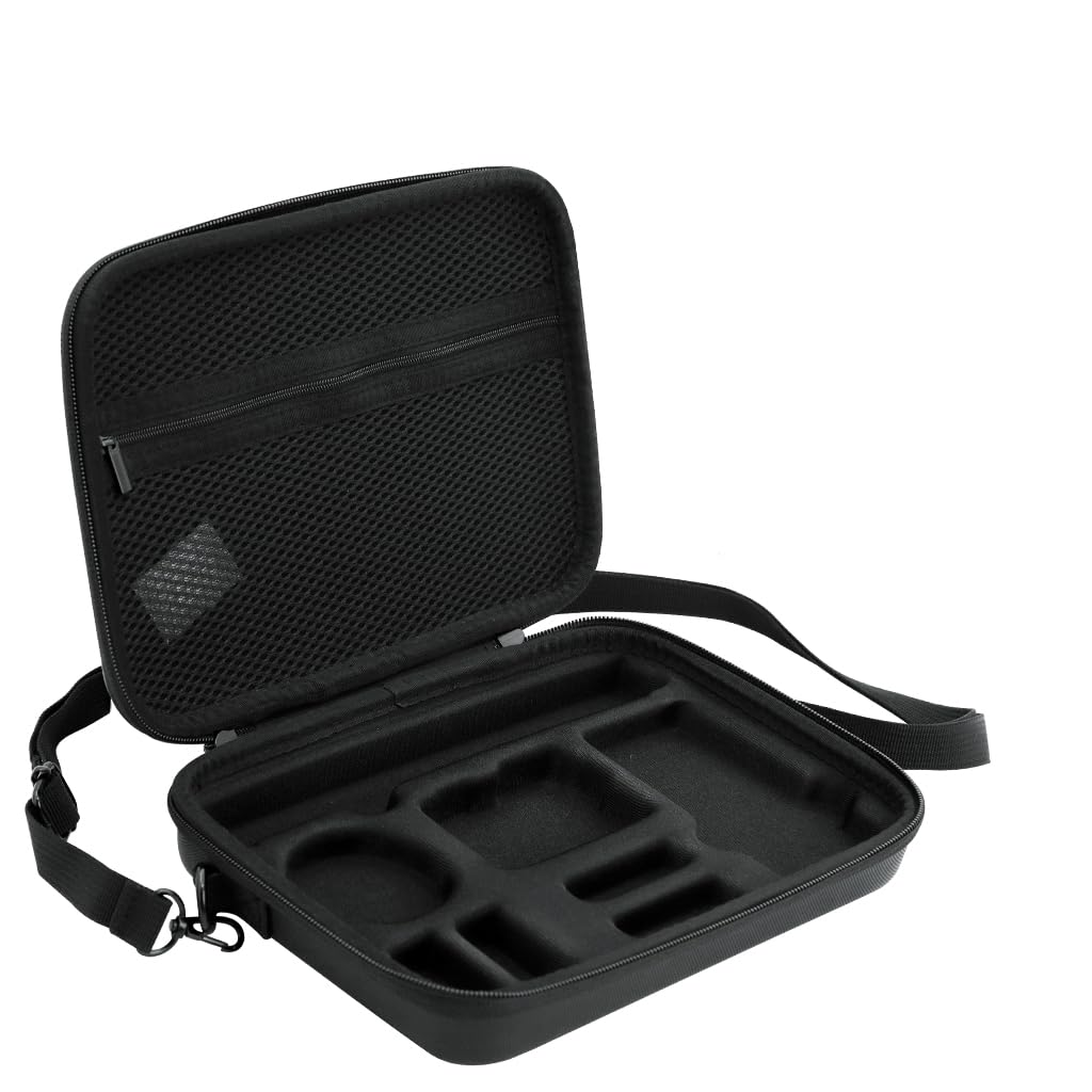 ZORBES Carrying Case for DJI Osmo Action 3 4 5Pro featuring 8 Compartments with PU Hard Shell | Black 3PCS Travel Bag