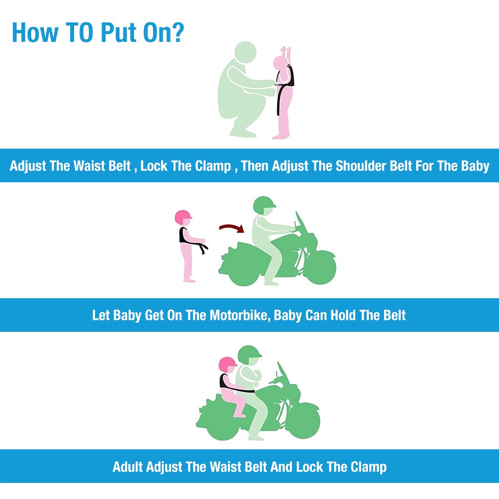 Venzina Safety Harness Belt for Kids with Reflective Strips and Quick Release Buckle | Adjustable 56–124cm Fit for 2–12 Years