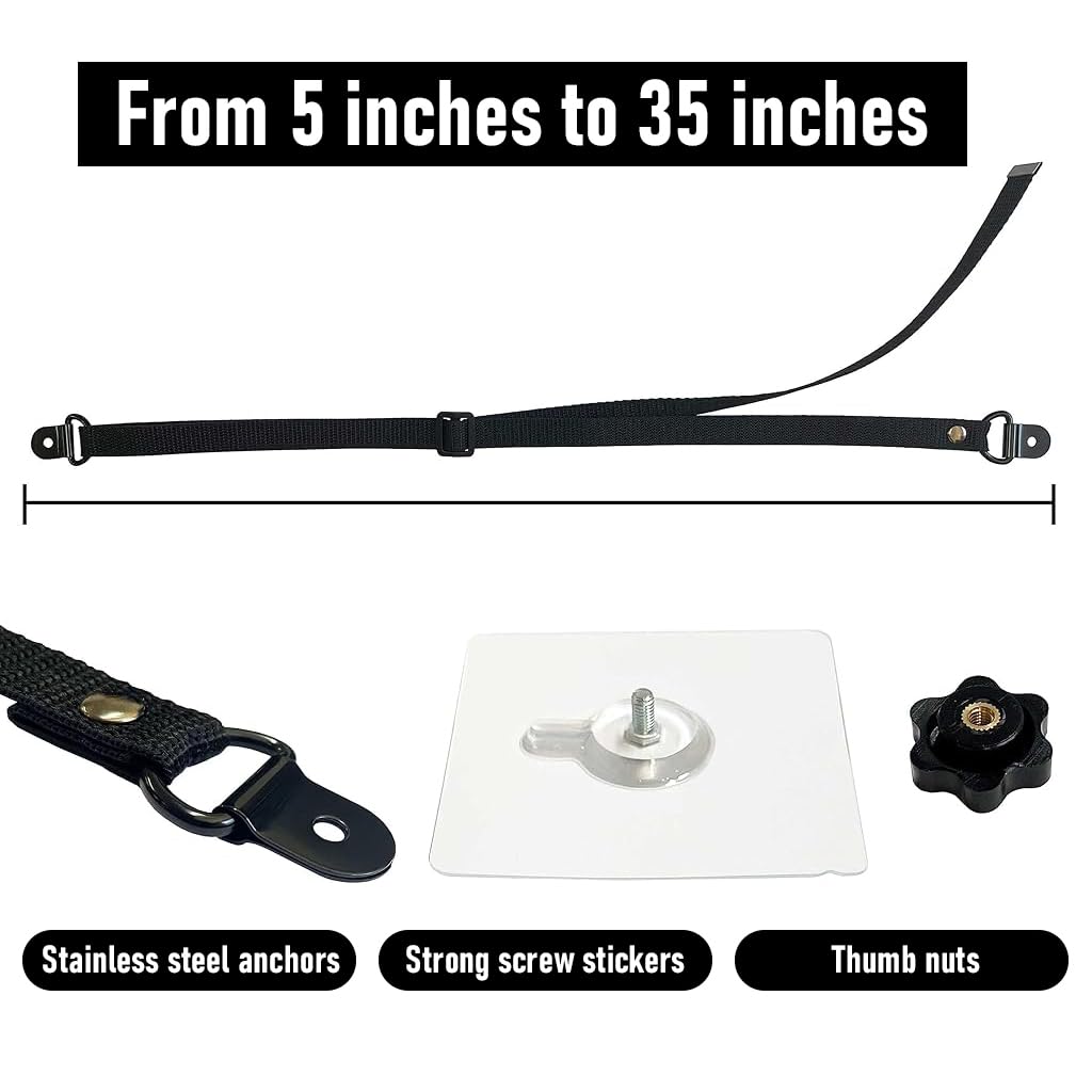 SNOWIE SOFT Anti Tip Straps for TV with Sliding Buckle 5–35 in Adjustable Nylon Webbing | Child Safety