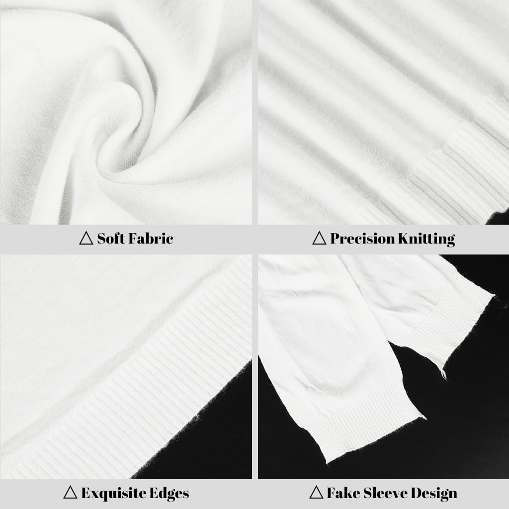 SANNIDHI Sweater Shawl Wrap for Women with Front Tie Strap in Soft Knitted Fabric | White