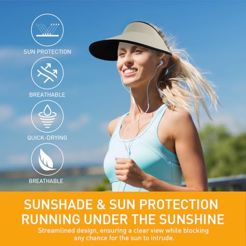 PALAY Sun Hats for Women Wide Brim Cap Beach Hat for Women Cool Ice Silk Sun Visor Summer Hats for Women UV Protection Lightweight UPF 50+ Non-crease Foldable Sport Hat for Running, Golfing, Tennis