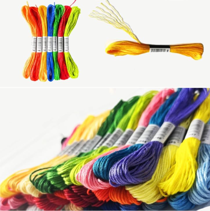 ZIBUYU Embroidery Thread Set for Cross Stitch and Sewing with 50 Skeins Cotton Yarn | Multi Color DIY Crafts