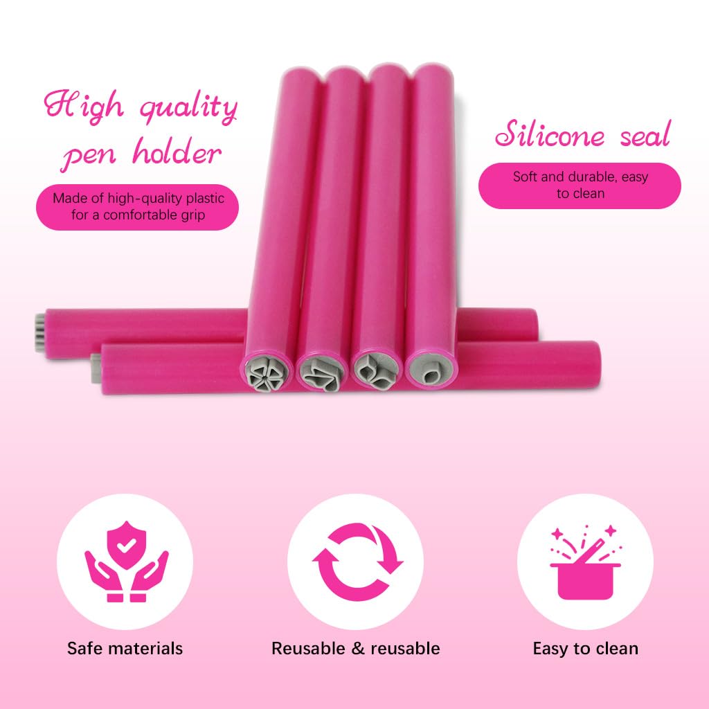 MAYCREATE Nail Art Stamps for DIY Floral Designs featuring 6pcs Set with Plastic Reusable Tools