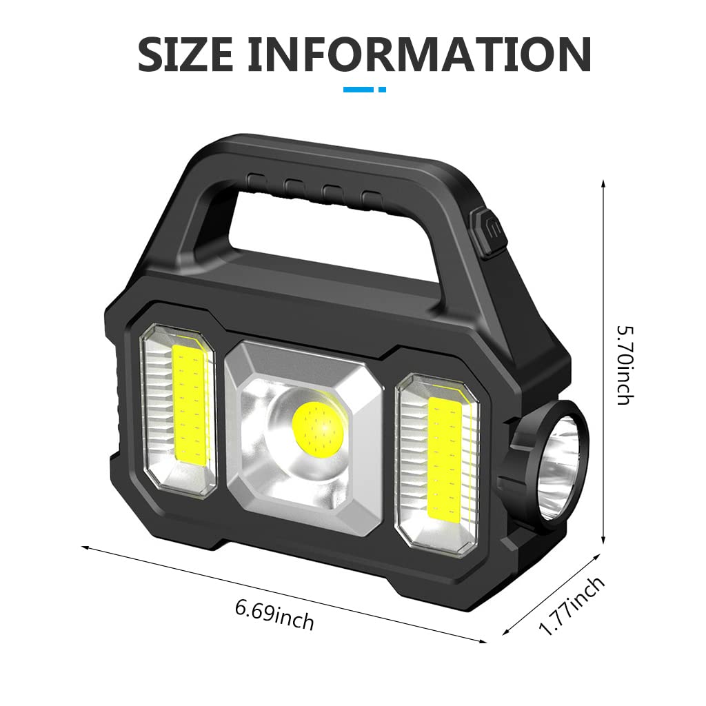ELEPHANTBOAT Solar Torch Light for Outdoor and Camping with 6 Modes | USB & Solar Rechargeable 1200mAh