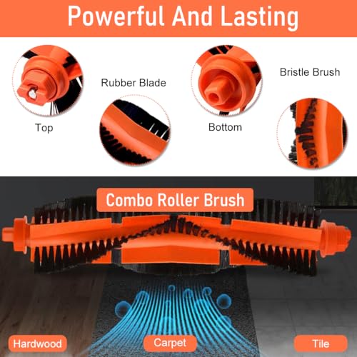 Verilux® Sweeping Robot Accessories Set Compatible for Vacuum S10 Replacement Spare Parts Main Side Brush Filter Mop Cloth 3PCS