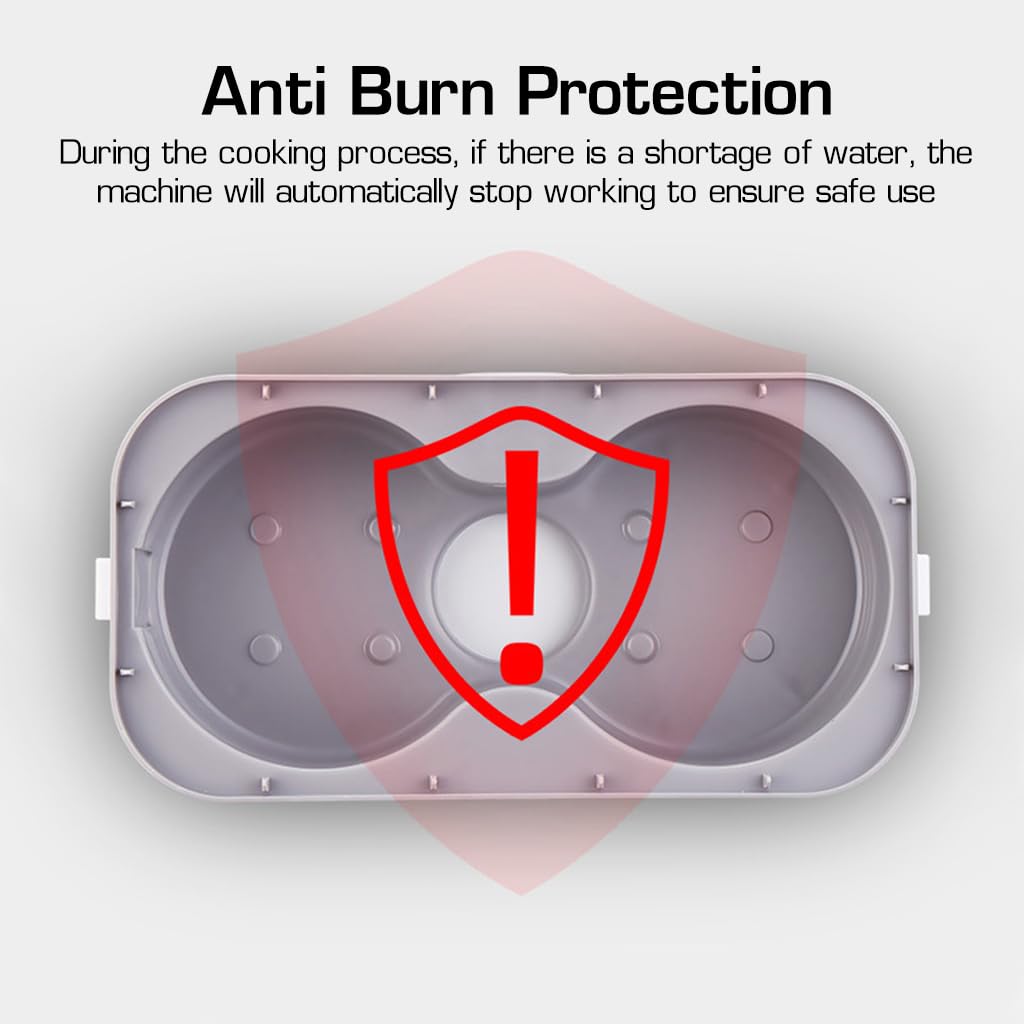 Supvox Electric Lunch Box for Home Office Travel with 4 × 500 ml Bowls and Dual Layer Heating | 304 Stainless Steel Food Warmer