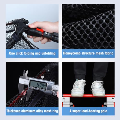 Proberos® Retractable Portable Aluminum Alloy Folding Triangle Wide Landing Telescopic Catcher Suitable for Fish Under 5 KG 2.1M 3 PCS