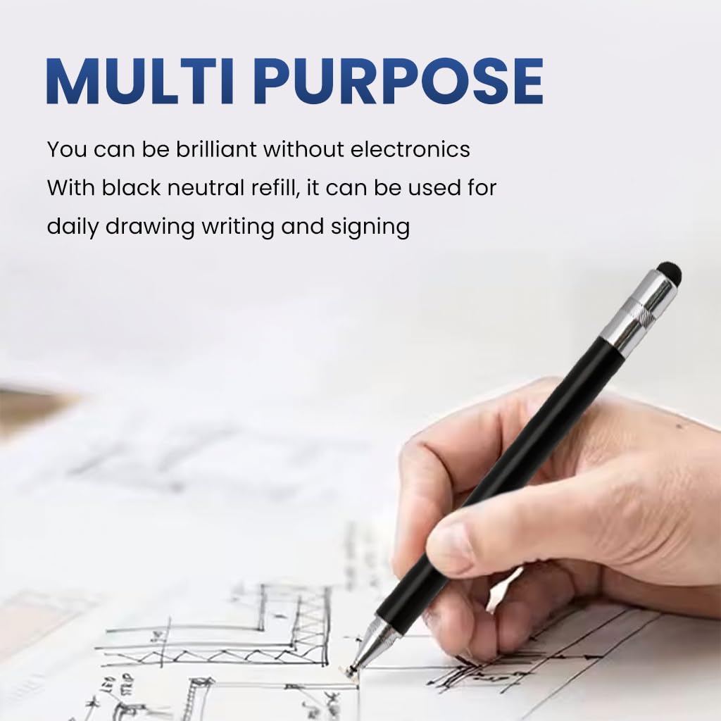 ZORBES Stylus Pen for Touch Screens with 4 Interchangeable Tips and Aluminum Body | Universal for iOS and Android
