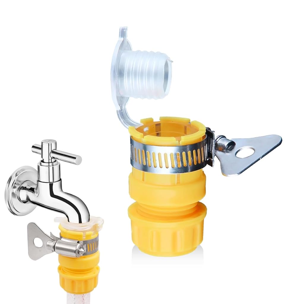 HASTHIP® Hose Adapter for Faucet 2pcs Gardening Hose Connectors for Faucet 2 in 1 Universal Hose Connector for 1/2-inch & 3/8-inch Standard Faucet Fitting